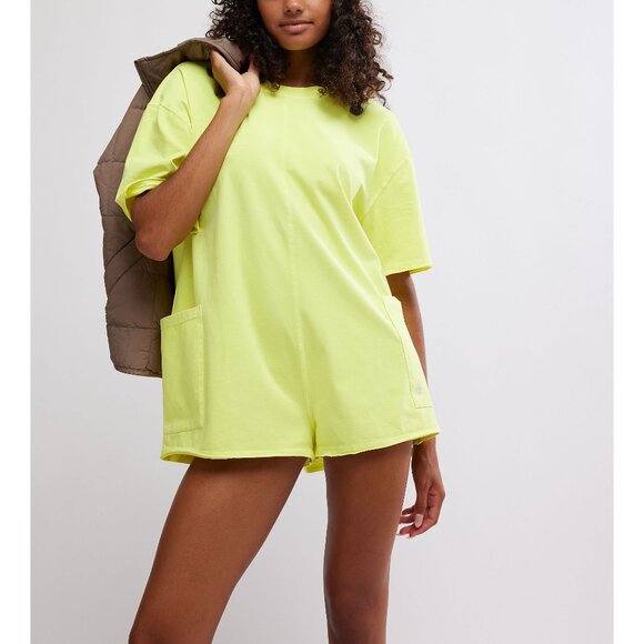 FP MOVEMENT Hot Shot Tee Romper / Sour Citrus - Picture 4 of 6
